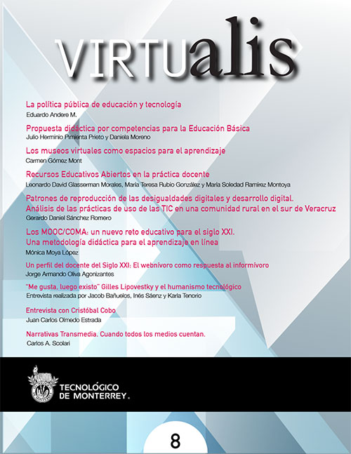 					Ver Vol. 4 Núm. 8 (2013): Educación, Internet y tecnologías digitales
				